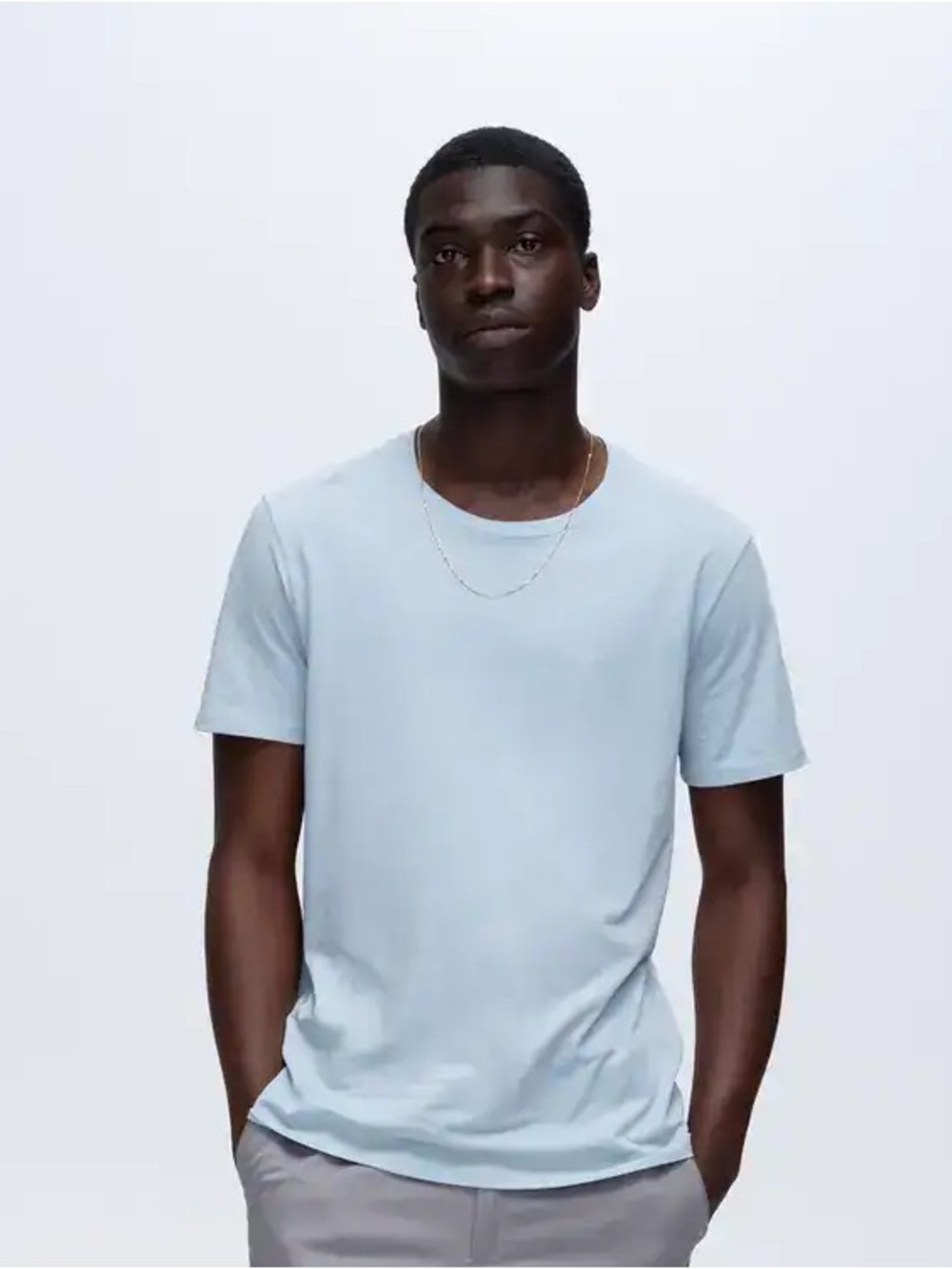 ATM Anthony Thomas Melillo 
Classic Jersey Crew Neck T-Shirt Cotton Light Blue L